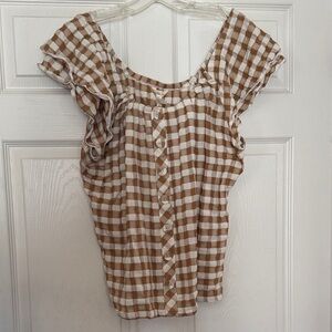 Matilda Jane Brown and White Gingham Blouse